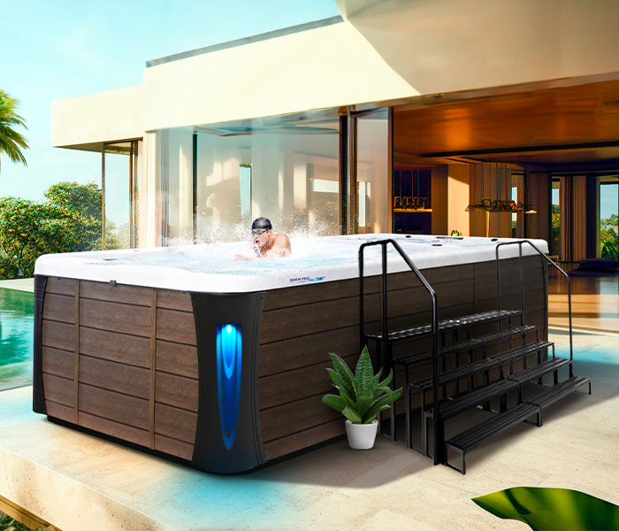 Calspas hot tub being used in a family setting - Las Piedras